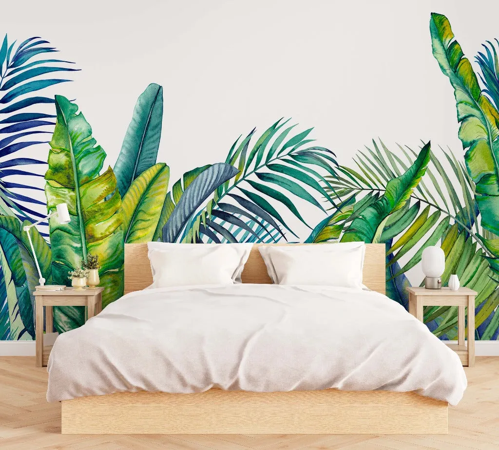 Tropical Blue Tropical Bloom Wallpaper Mural