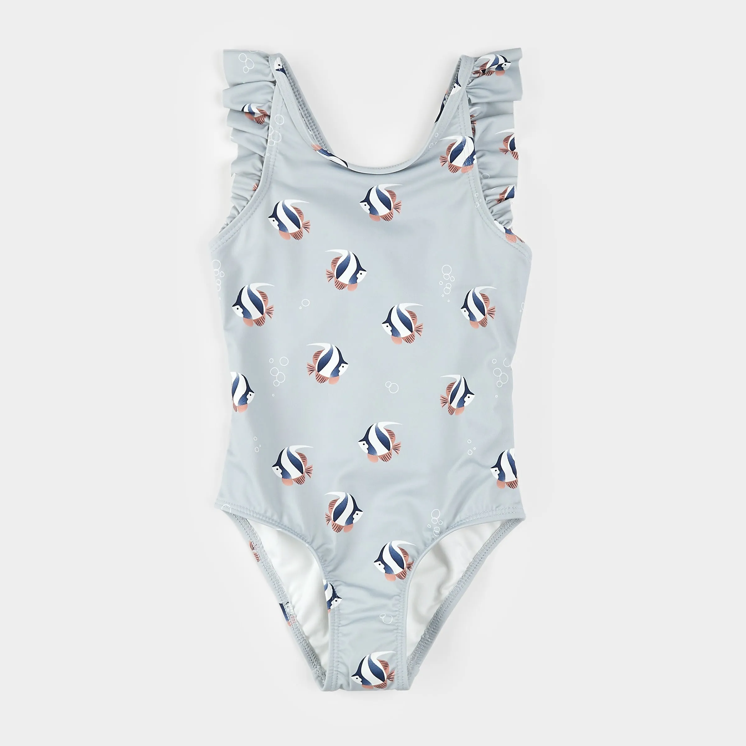 Tropical Fish Print on Blue Mist Swimsuit