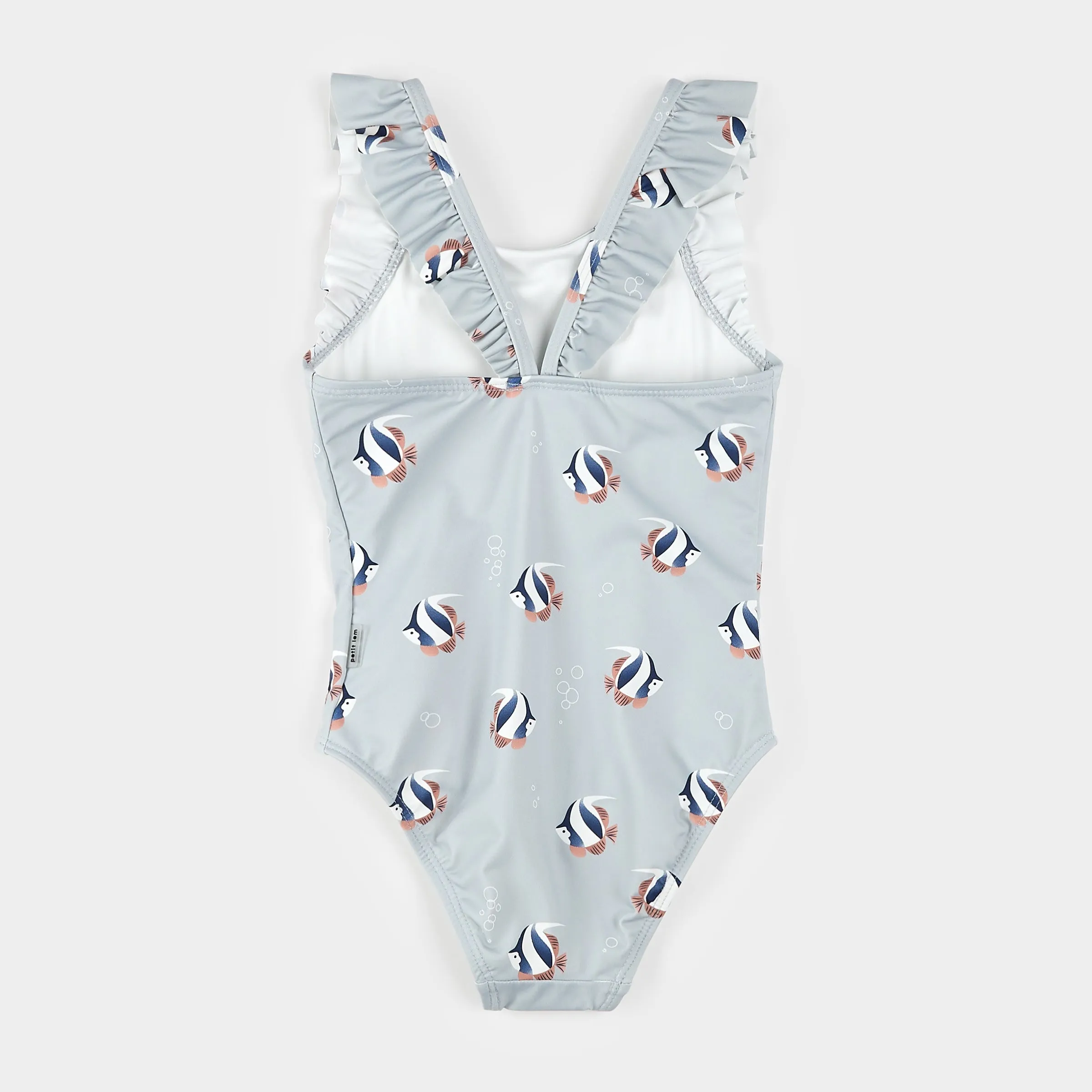 Tropical Fish Print on Blue Mist Swimsuit