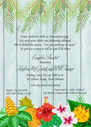 TROPICAL PLANTS  CUSTOM INVITATION