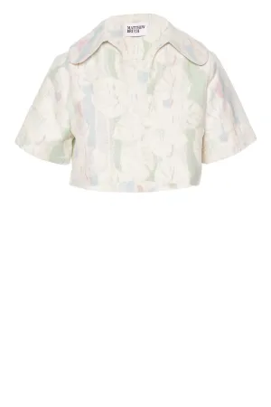 Tropical Printed Denim Popover Shirt