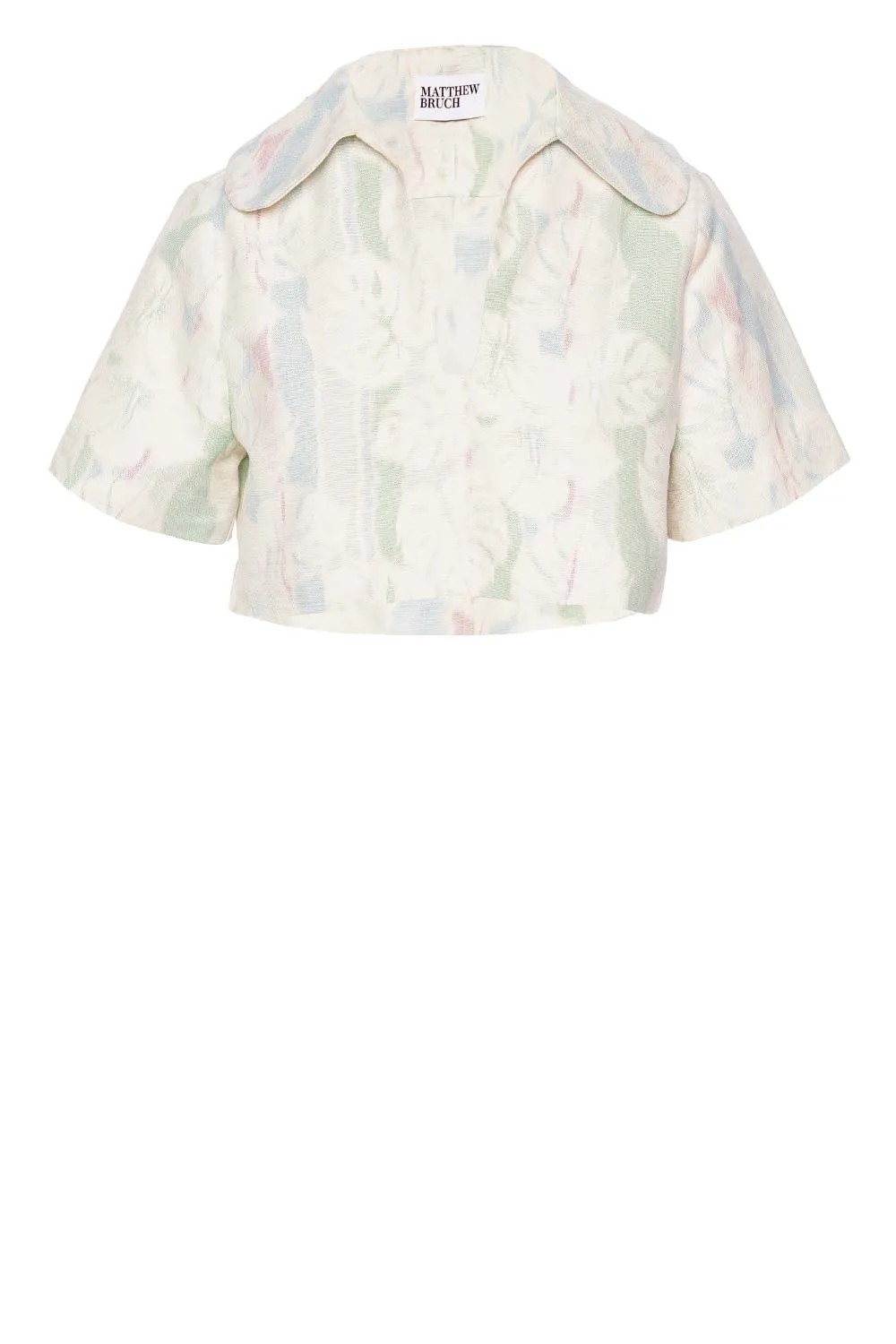 Tropical Printed Denim Popover Shirt