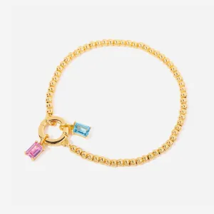 Two Birthstone Bead Charm Bracelet