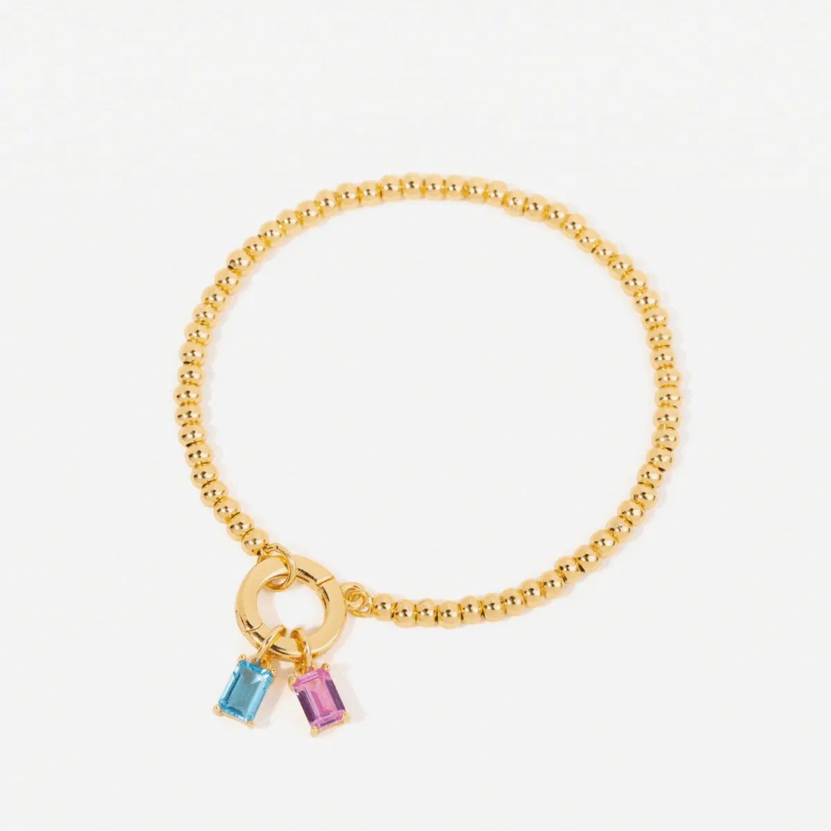 Two Birthstone Bead Charm Bracelet