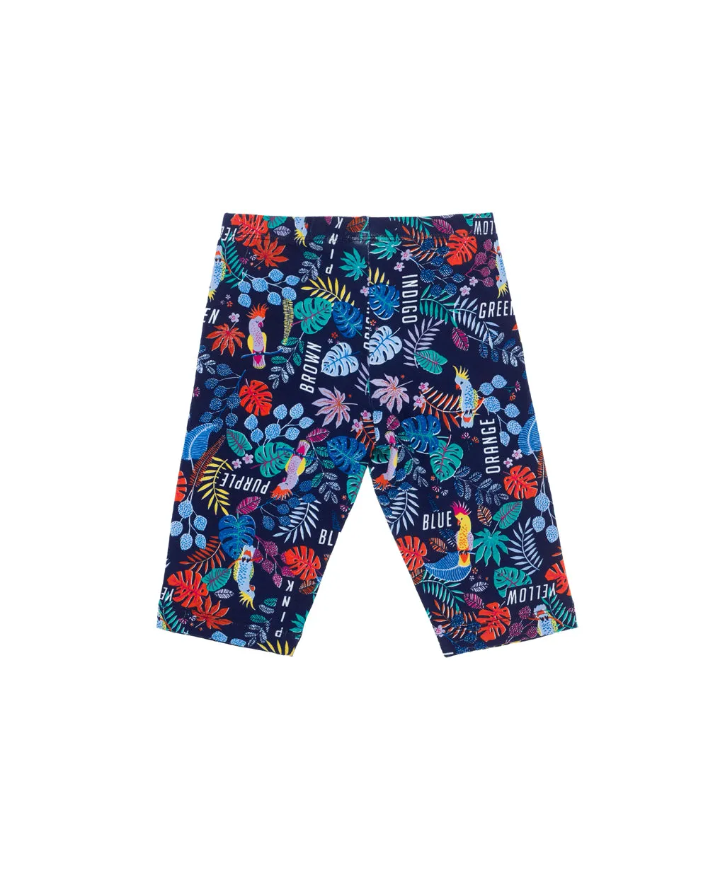 UBS2 Navy Tropical Print Cropped Leggings