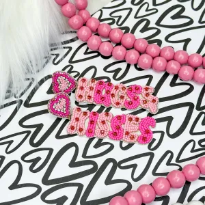 Valentine's Day Beaded Earrings | Hugs & Kisses