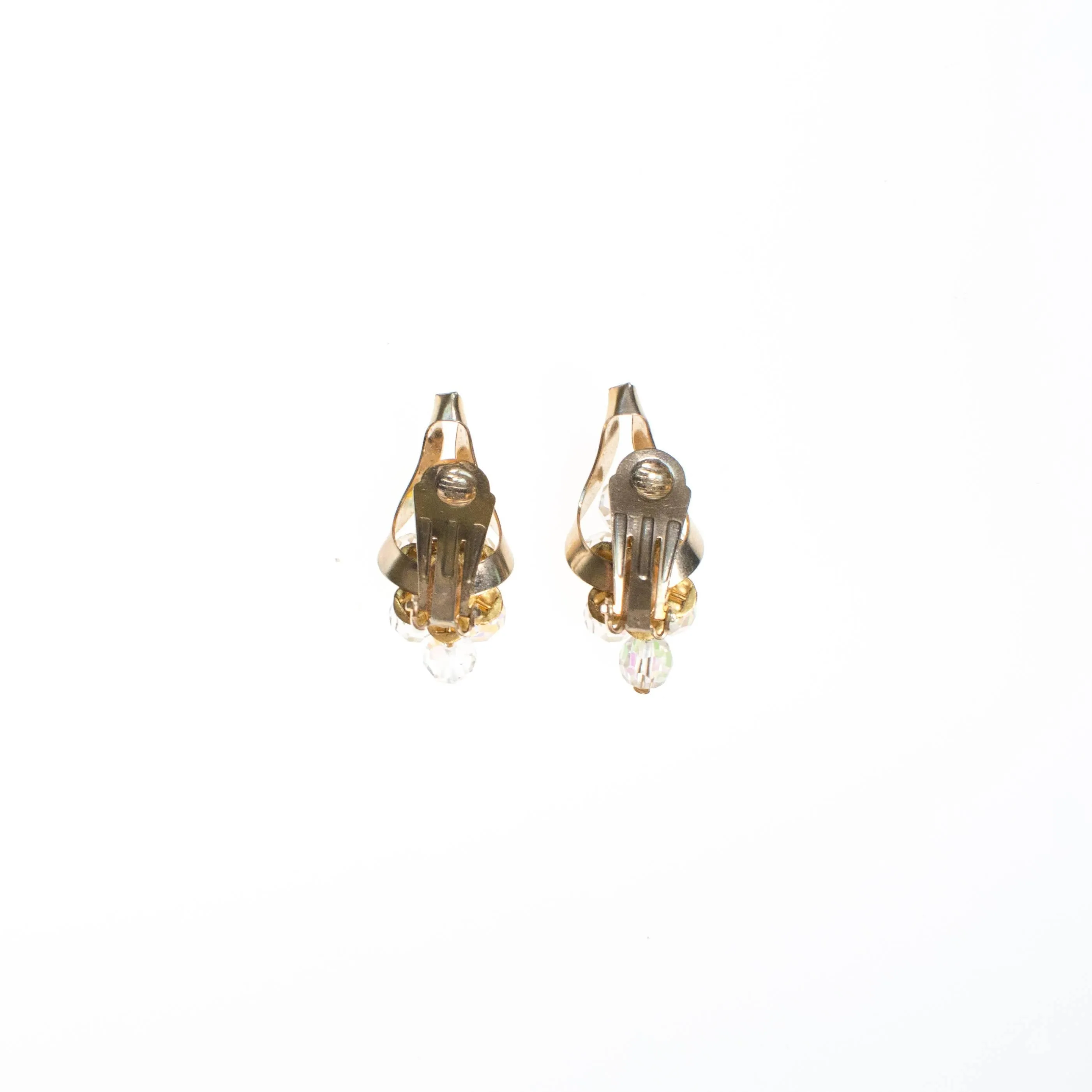 Vintage Aurora Borealis Crystal Bead Statement Earrings