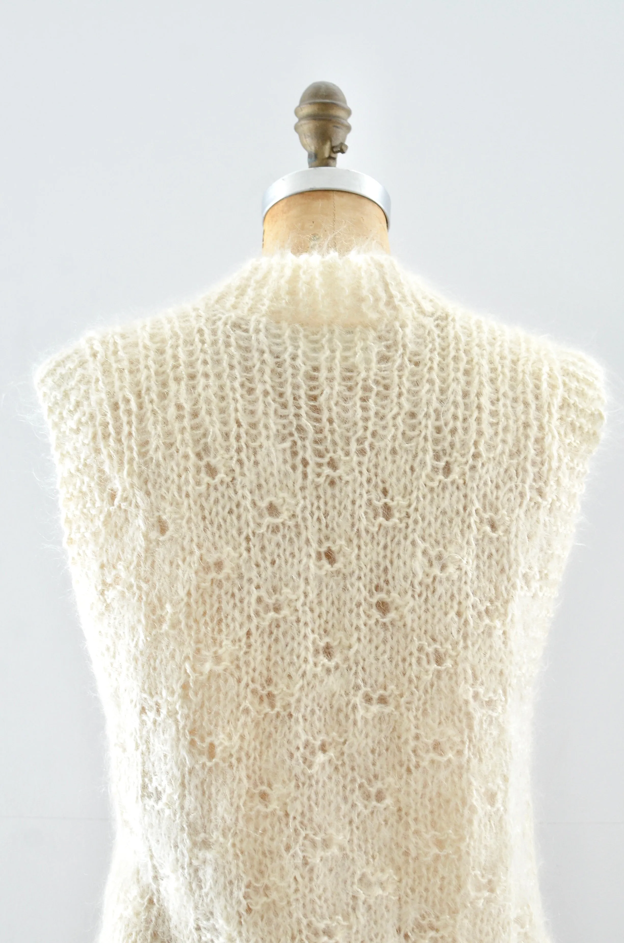 Vintage Handknit Mohair Vest / S M