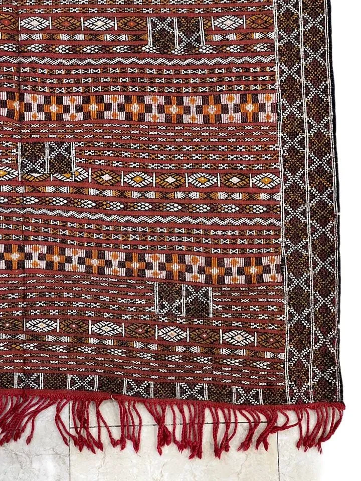 Vintage Moroccan area rug from Zamour, Wool and Thread, 7.09ft x 3.94ft or 216cm x 120cm