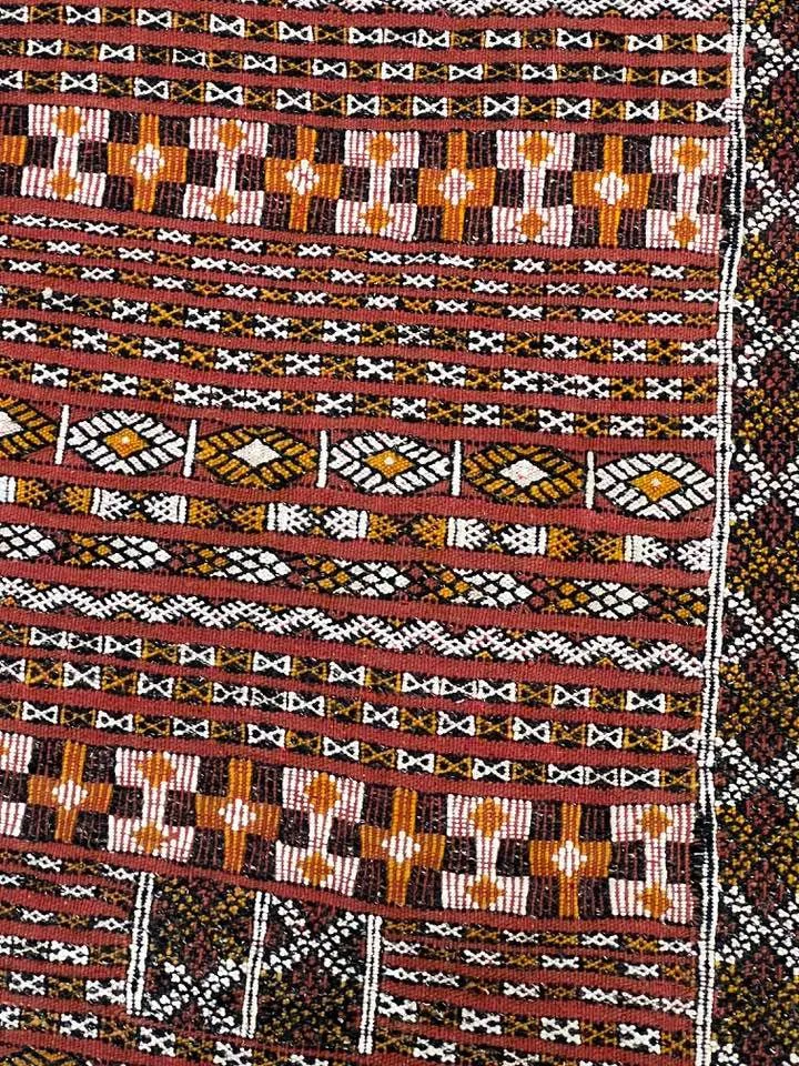 Vintage Moroccan area rug from Zamour, Wool and Thread, 7.09ft x 3.94ft or 216cm x 120cm