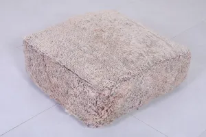 Vintage Moroccan Handmade Ottoman Berber Rug Pouf | Traditional Geometric Patterns