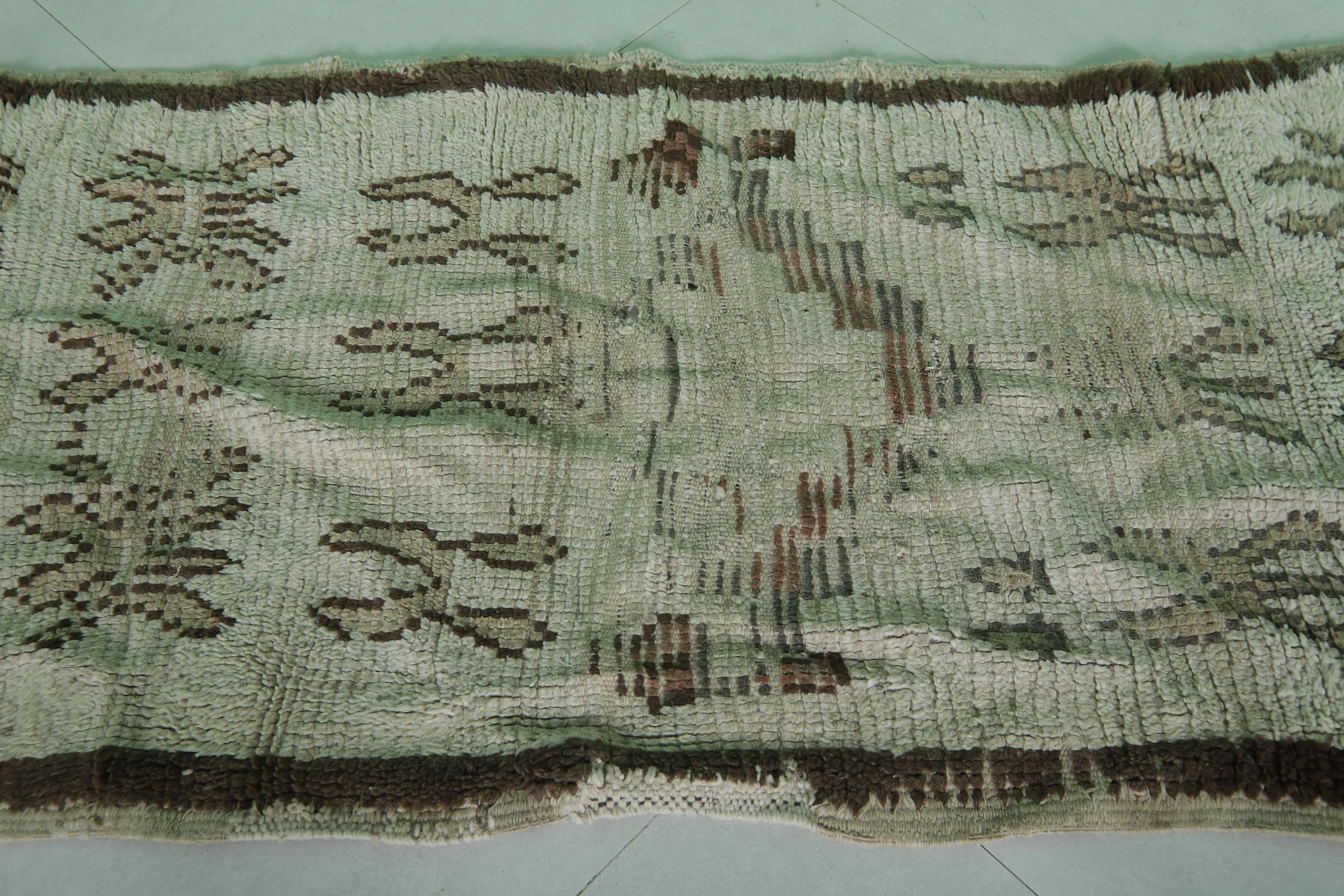 Vintage Moroccan Runner Rug - Authentic Handmade 2.7 X 5.9 Feet