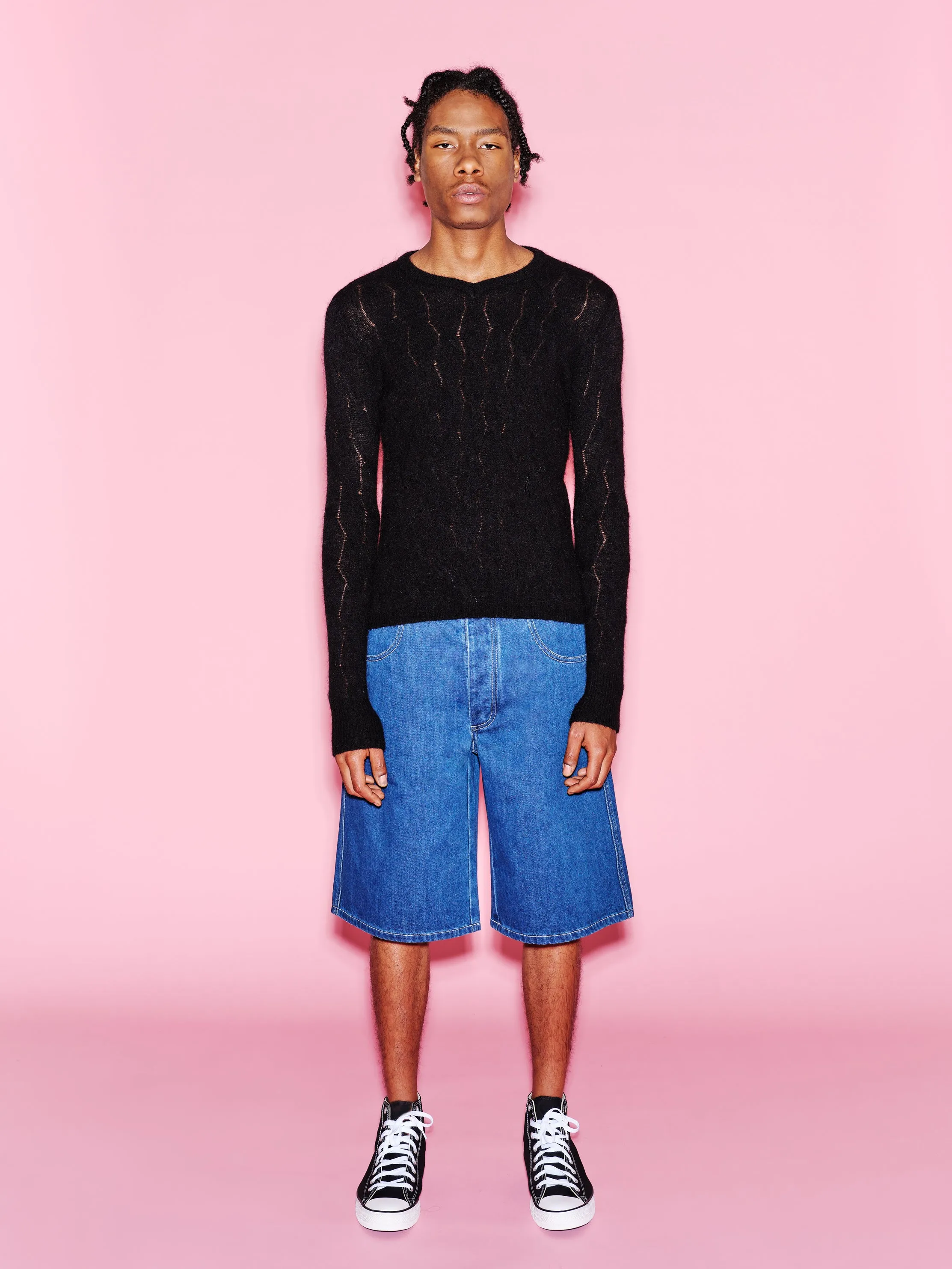 VIOLET GETTY - UNISEX V-NECK LONG SLEEVE - MOHAIR BLEND
