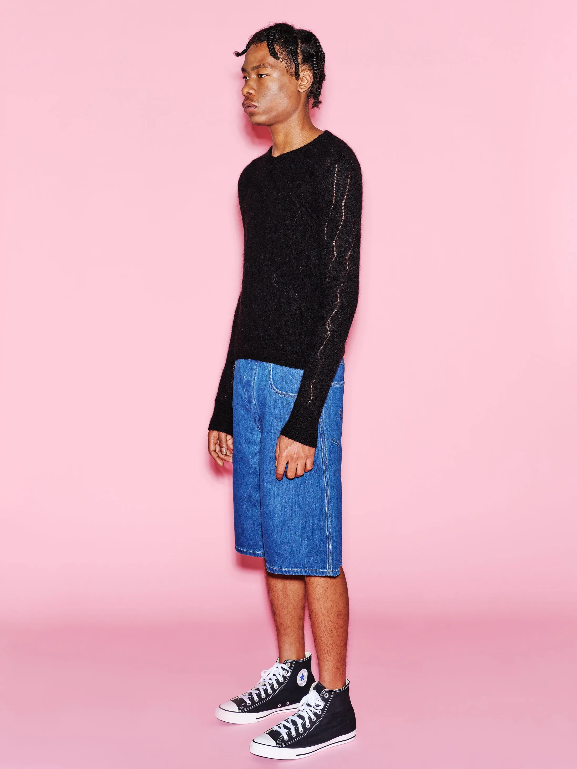 VIOLET GETTY - UNISEX V-NECK LONG SLEEVE - MOHAIR BLEND