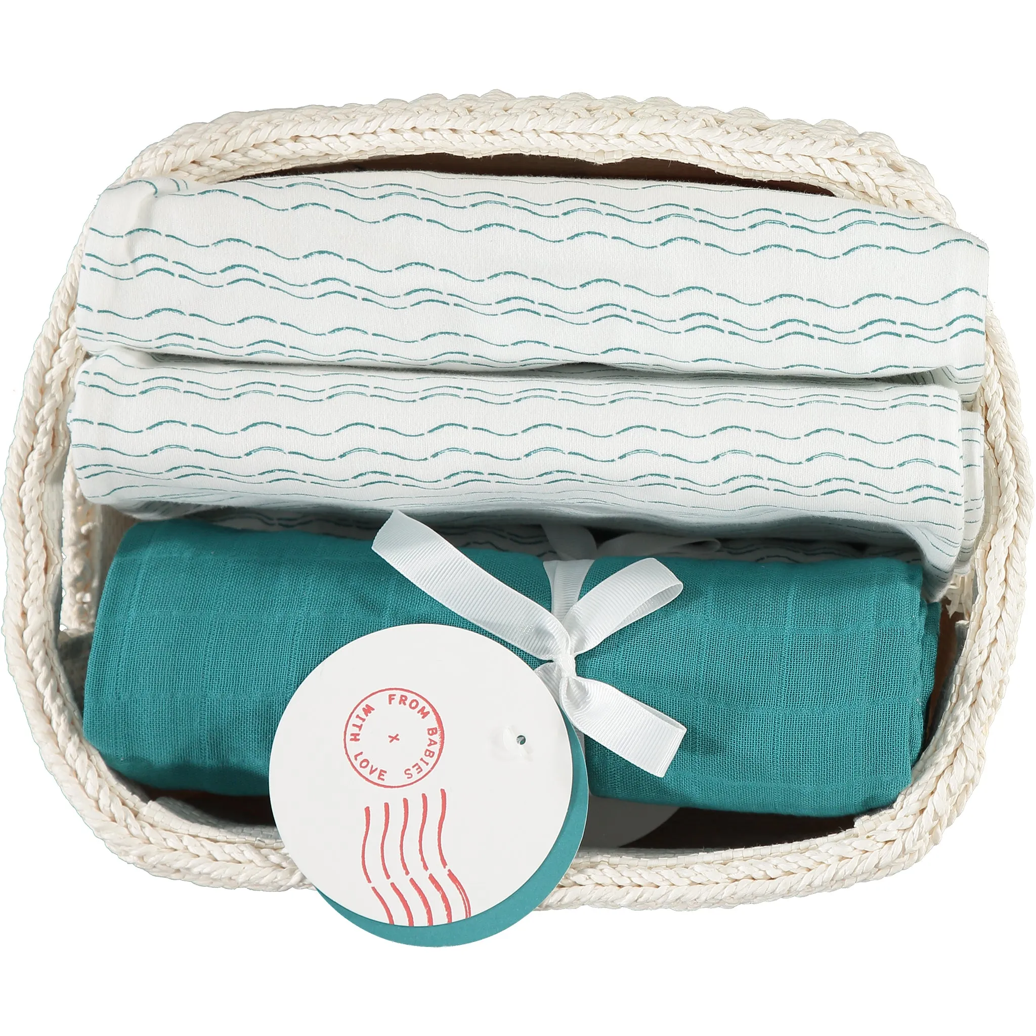 Waves of Joy organic muslin baby shawl