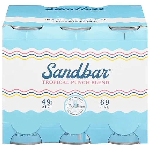 Wine Water Sandbar Tropical Punch Blend (6 Pack) 250 ML