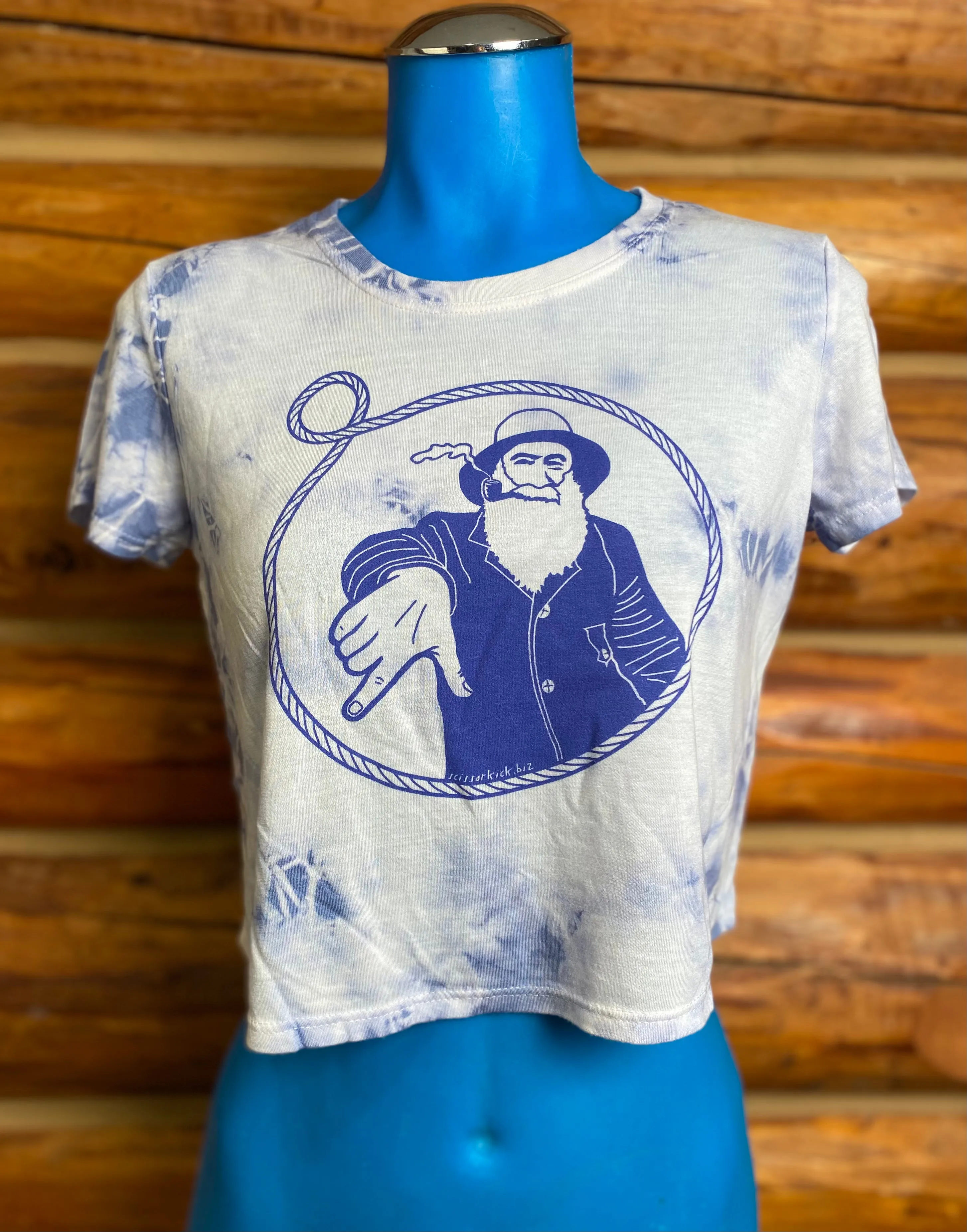 Women’s Cloud Tie Dye Captain Doug Crop Tee