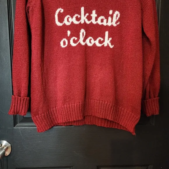 Wooden Ships Cocktail O'Clock V-Neck Lightweight in Maroon