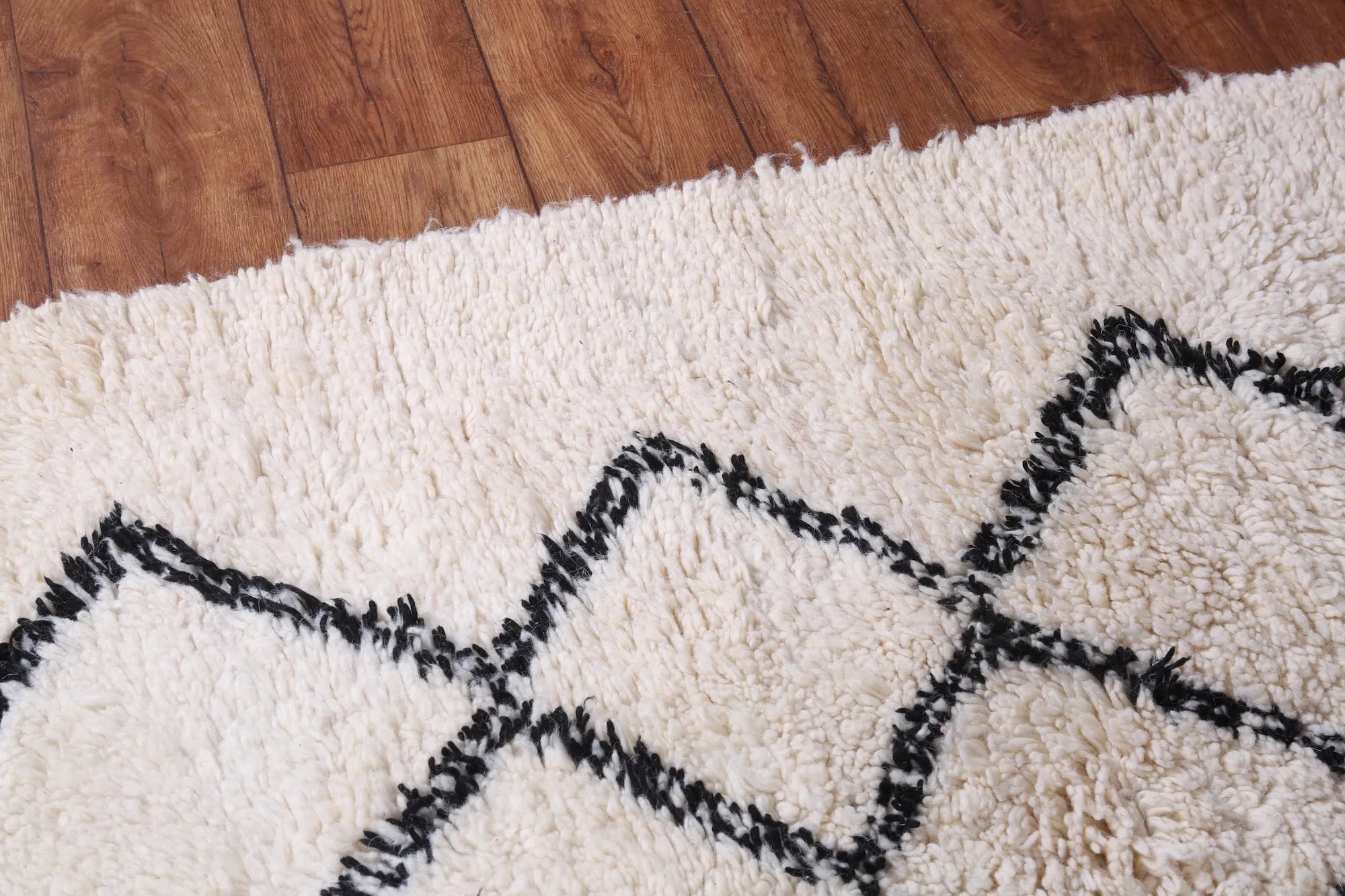 Woven Beni Ourain Rug - Beige And Black Moroccan Rug - Custom rug