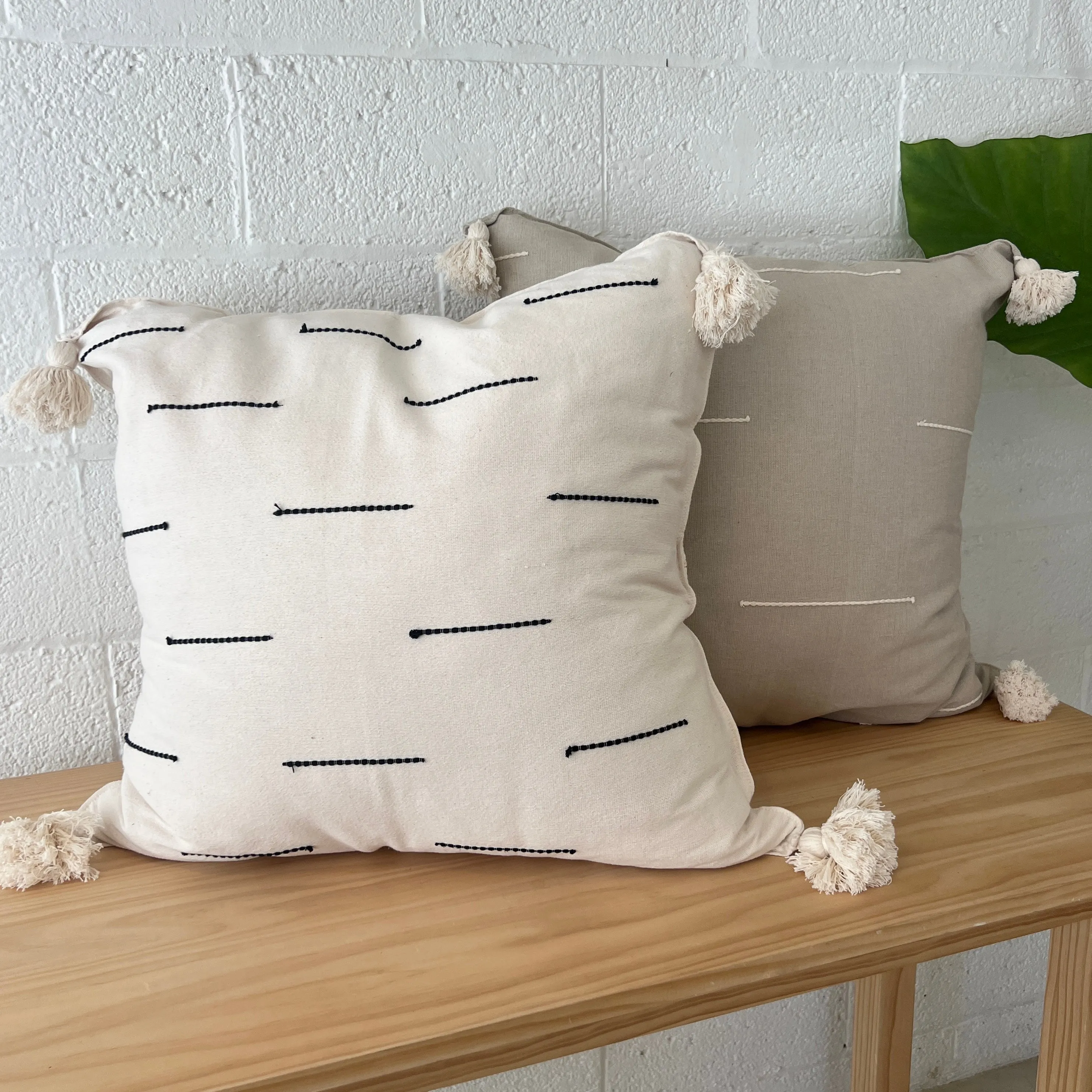 XL Cotton Tassel Pillow № 4