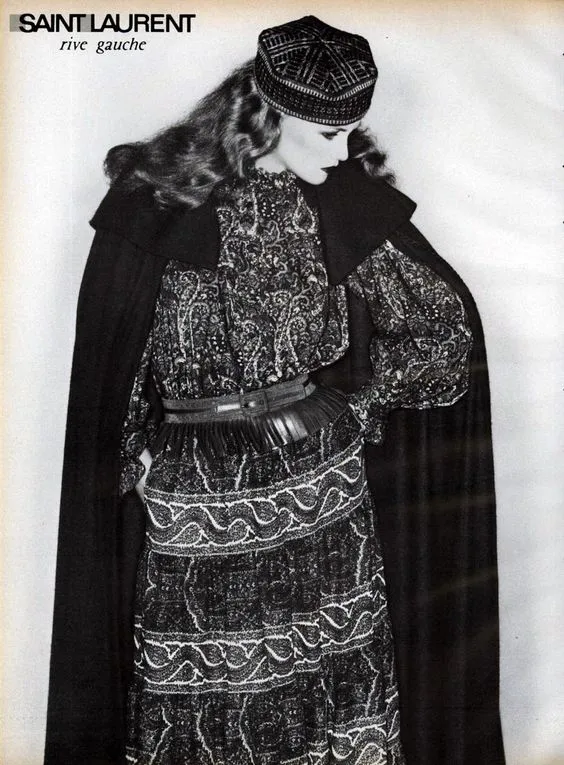 Yves Saint Laurent Fall 1977 Black Cape