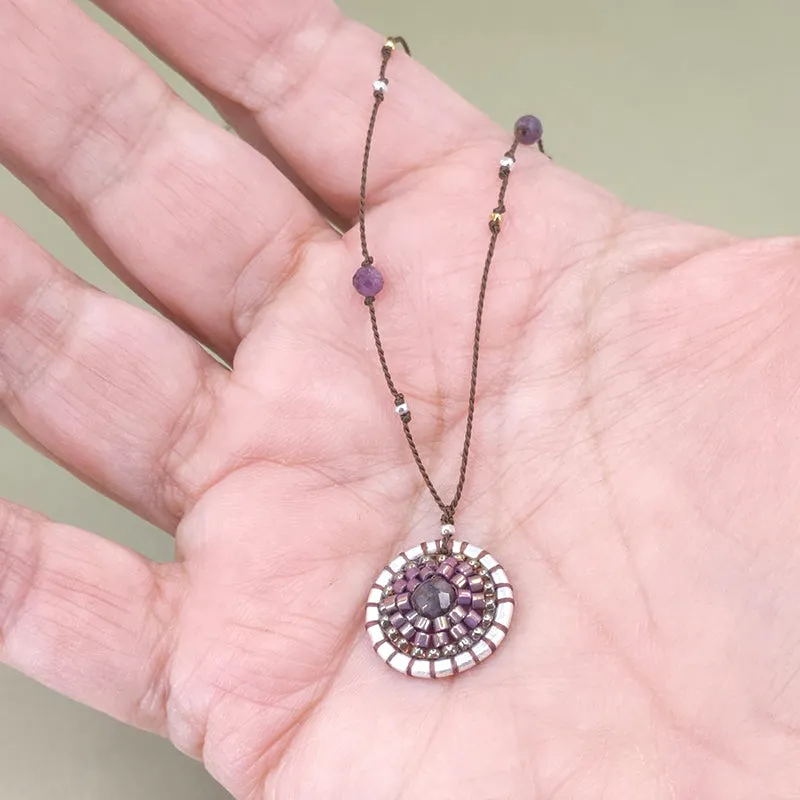 Zoe Mandala Necklace, Garnet