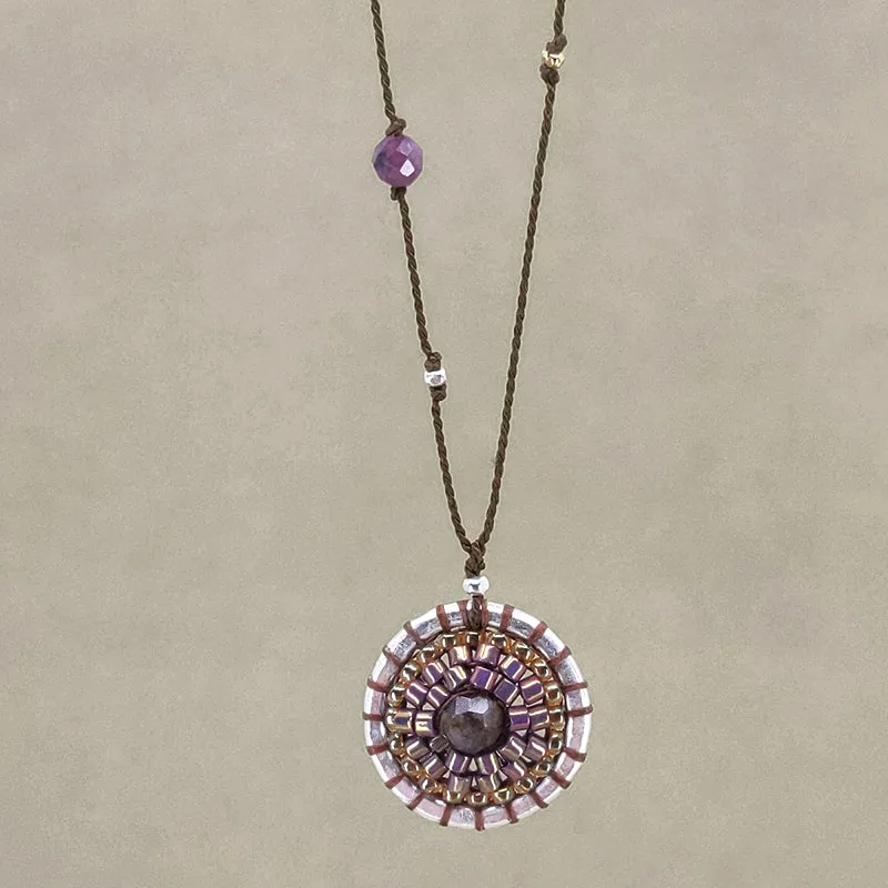 Zoe Mandala Necklace, Garnet