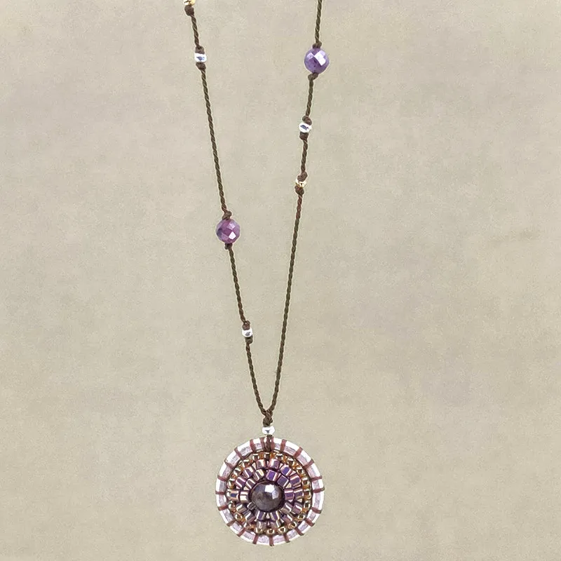 Zoe Mandala Necklace, Garnet