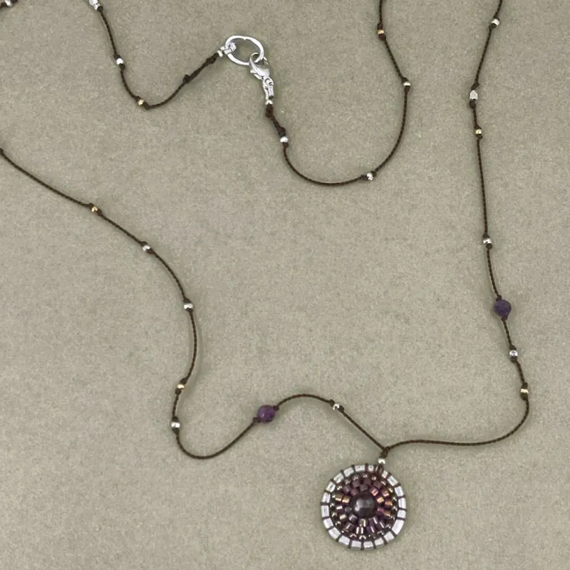 Zoe Mandala Necklace, Garnet